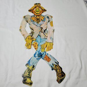 Vintage 24” Halloween Cardboard Die-Cut Jointed Scarecrow – Halloween Décor